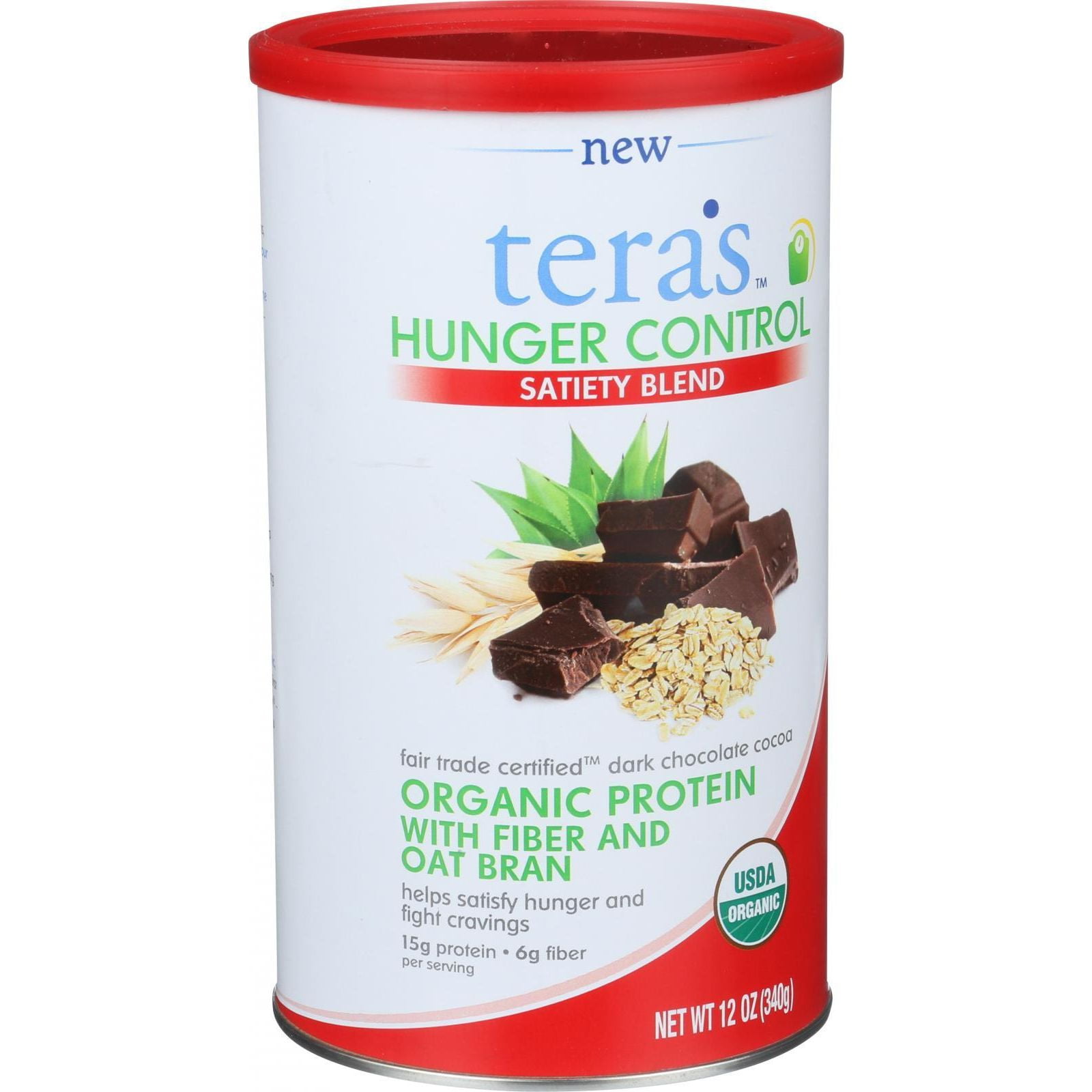 Tera's Whey Hunger Control Sateity Blend Fair Trade Certified Dark Chocolate Cocoa 12 oz by Tera's Whey