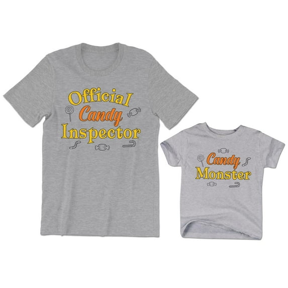 Official Candy Inspector Men's T-Shirt Funny Cute Candy Monster Kids Toddler Shirt Baby Bodysuit Halloween Family Matching Daddy Daughter Son Outfits