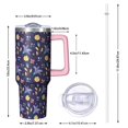 thumbnail image 2 of Floral 40oz Tumbler– Stainless Steel Insulated Tumbler with Handle and Straw, Large Capacity Travel Cup for Hot & Cold Drinks,Thanksgiving,Christmas, Spring,Flower, 2 of 6