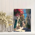 thumbnail image 2 of European Street Bougainvillea Bicycle Canvas Print, Scenic Wall Art for Living Room Bedroom Dining Room Cafe Hotel Office Decor, 2 of 8