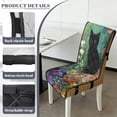 thumbnail image 6 of TSOVTHRID Black Cat Floral Print Quilted Dining Room Chair Covers Stretchy Chair Cushion Slipcovers with Detachable Strap Soft Seat Cushion Covers for Kitchen, Set of 1, 6 of 7