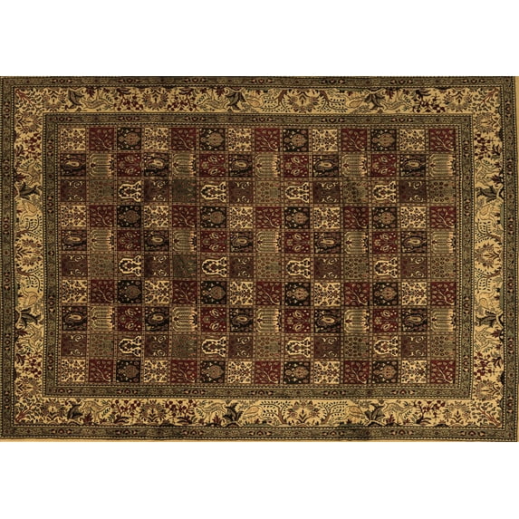 Ahgly Company Machine Washable Indoor Rectangle Persian Brown Traditional Area Rugs, 8' x 10'