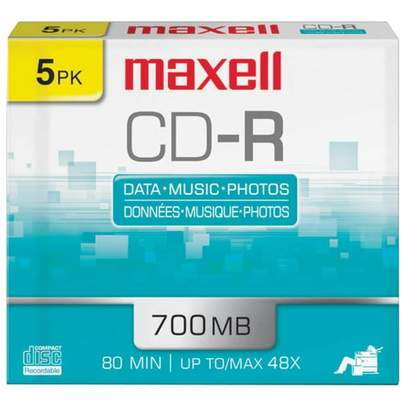Maxell® 623205/648205 700mb 80-minute Cd-rs (5 Pk; Slim Jewel Cases)