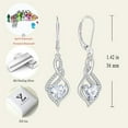 thumbnail image 4 of Infinity Dangle Drop Earrings Sterling Silver Leverback Earrings Heart Cut Birthstone Twisted Jewelry, 4 of 4