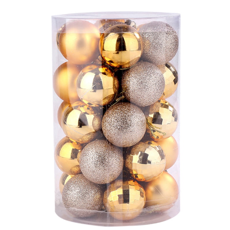 34Pcs Glitter Christmas Balls Baubles Xmas Tree Hanging Ornament Xmas Decor 
