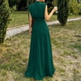 thumbnail image 4 of Miluxas Women's Maxi Dress Deep V Neck Sleeveless Pleated Waist Long Dress formal Evening Gown Elegant Wedding Guest Cocktail Party Dress Green, 4 of 8