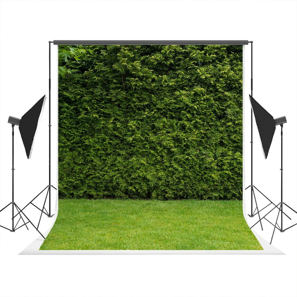 GreenDecor Polyster 5x7ft Green Grass Backdrops Photography Spring