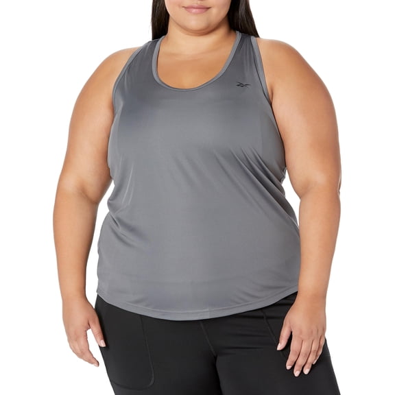 Reebok Women's Plus Size ID Training Mesh Tank, Cold Grey, 2X