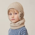 thumbnail image 4 of D GROEE Winter Neck Warp Set Winter Children Hat Scarf Set Printed Thickened Elastic Warm Anti slip Soft Dome Windproof Ear Neck Neck Warp Set, 4 of 8