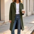 thumbnail image 4 of Tqcoqu Women's Coat Fall Winter Casual Single Breasted Overcoat Mid-Length Notched Lapel Coat, 4 of 9