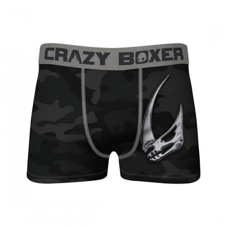 814753-medium 32-34 The Mandalorian Mudhorn Crest Crazy Boxer Briefs, Black Camo - Medium 32-34
