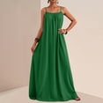 thumbnail image 3 of FRSASU Backless Cami Dresses for Women Sleeveless Solid Color Lounge Dress Spaghetti Strap Flowy Summer Loose Maxi Sundress Green, 3 of 9