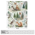 thumbnail image 4 of WYYP Rustic Forest Flannel Blanket, Watercolor Woodland Animals Owl Hedgehog Fox Butterfly Forest Squirrel and Bear, Plush Bed Blanket White, 4 of 6