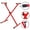 Red, variant on 5 Core Keyboard Stand X Shape Adjustable Foldable Portable Key Board Stands w Locking Strap