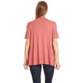 thumbnail image 4 of Women's Jersey Short Sleeve Solid Open Front Draped Casual Work Office Wear Cardigan MADE IN USA (S-3XL), 4 of 6