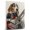 American English Coonhound, variant on Irish Wolfhound Dog Stretched Canvas Size 8x12 – Bass Guitar Theme Dog Art for Wall, Irish Wolfhound Dog Playing Bass Guitar Wall Art, Dog Lover Canvas Decor