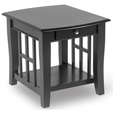 Steve Silver Cassidy Indoor Traditional with Storage and Shelf 23" Tall End Table, Black
