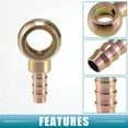 thumbnail image 4 of 2 Pcs Universal Banjo Bolt 16mm ID 10mm OD Banjo Bolt Hose Barb Fitting Adapter for Car Metal Bronze Tone, 4 of 6