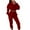 Red, variant on YUGYXL Women's Workout 2 Piece Outfits Tracksuit Long Sleeve Crop Tops Joggers Pants Sets Sweatsuits Red S