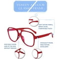 thumbnail image 3 of FEISEDY 70s Aviator Glasses Frame Blue Light Blocking Glasses Oversized Square Computer Glasses Women Men B2888, 3 of 13