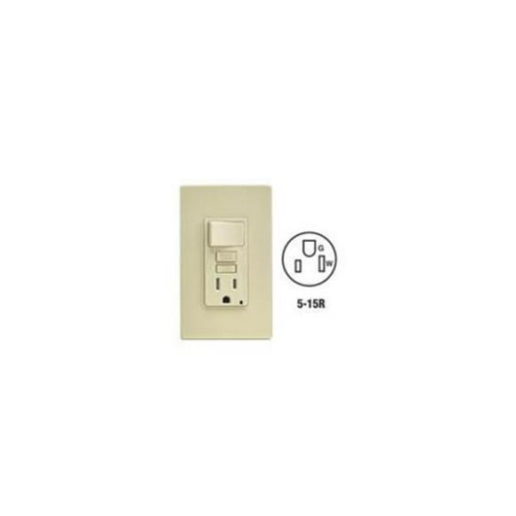 Leviton Mfg C21-GFSW1-00I Self-Test Tamper Resistant GFCI Switch & Outlet Combination With Wallplate- Ivory