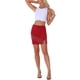 thumbnail image 2 of Falda de lápiz mini con flecos brillantes de cintura alta para mujer Inspire Chic XL roja, 2 of 4