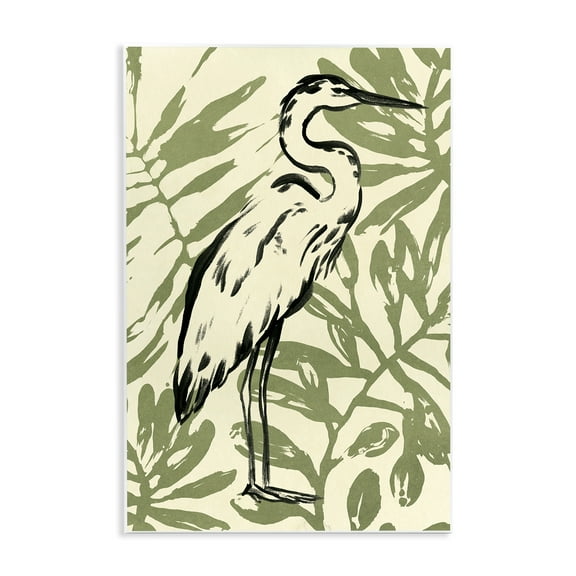 Stupell Industries Tropical Leaves & Bird Animals & Insects Painting Unframed Art Print Wall Art, 10 x 15