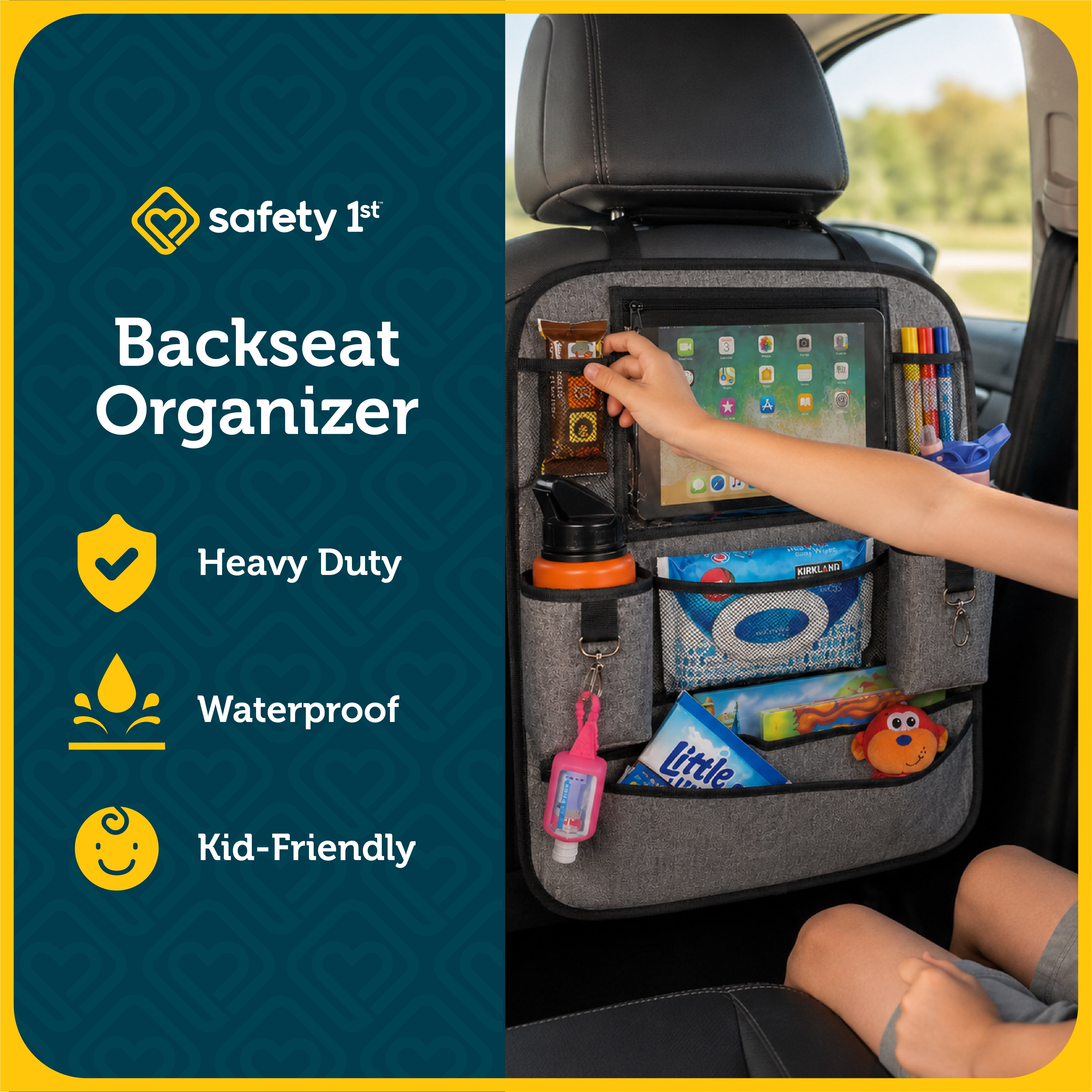 Safety 1st Backseat Organizer for Cars, Efficient Car Storage Automotive Accessories