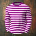 thumbnail image 4 of Gamivast Mens Long Sleeve Shirts Striped Crew Neck Slim Fit T-Shirts Ribbed Knitted Undershirts Soft Stretchy Casual Daily Pullover Spring Fall Tee, 4 of 5