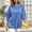 Blue, variant on Women's 3/4 Sleeve Tops Plus Size Solid Color Loose Round Neck Blouse Comfortable Top