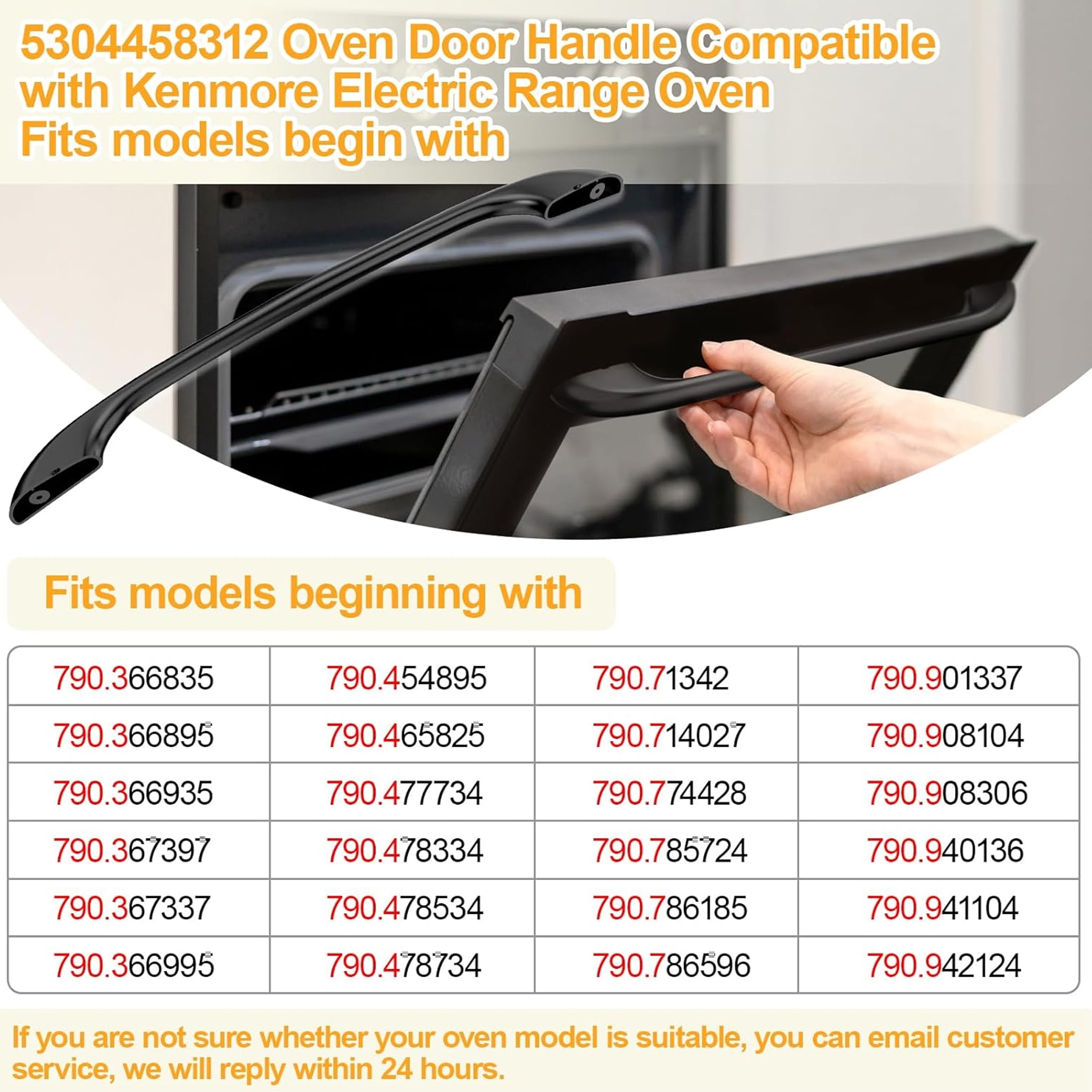 Upgraded 5304458312 Oven Door Handle Replacement Compatible with Kenmore Electrolux Frigidaire, Replaces 316443600 AP3965016, 2 Pcs 316433300 Screws