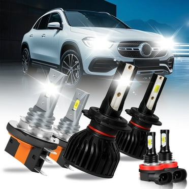 For Mercedes-Benz GLA250 2014 2015 2016 2019 2020 LED Headlight Kit H15 H7 Hi-Low Beam H11 Fog light Bulbs white 6000K 14000LM