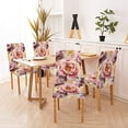 thumbnail image 5 of Chair Covers for Dining Chairs Set of 4 Pink Flowers Dining Chair Covers Slipcovers for Chairs for Chairs Dining Room for Room, 5 of 6