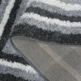 thumbnail image 6 of SAFAVIEH Border & Stripe Hyram Bordered Shag Area Rug, Grey/Black, 8' x 10', 6 of 8
