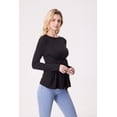 thumbnail image 3 of DOPI Women's Maternity Shirts Casual Long Sleeve Tie Front Ribbed Knit Pregnancy Tee Top, 3 of 6