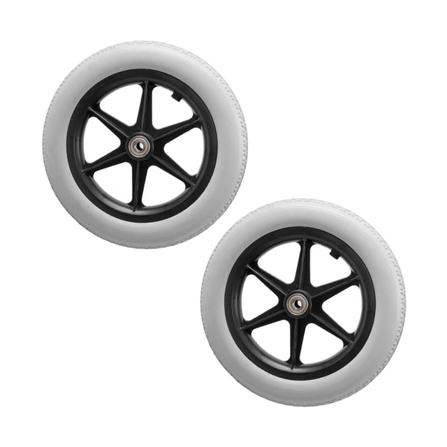 Rueda trasera flexible Scienceny para silla de ruedas 2 piezas gris