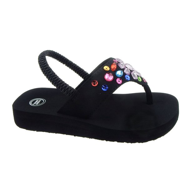 Wonder Nation Baby Girls' Eva Wedge Sandal with Heel Strap