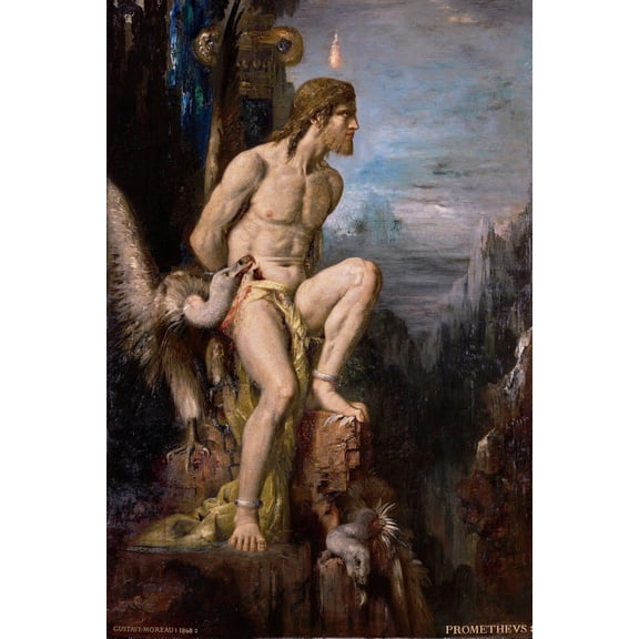 24x36 gallery poster, Prometheus (1868) by Moreau