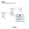 thumbnail image 1 of Mesa Plegable Blanca 180 cm Paquete 3 piezas LOOMBER, 1 of 6