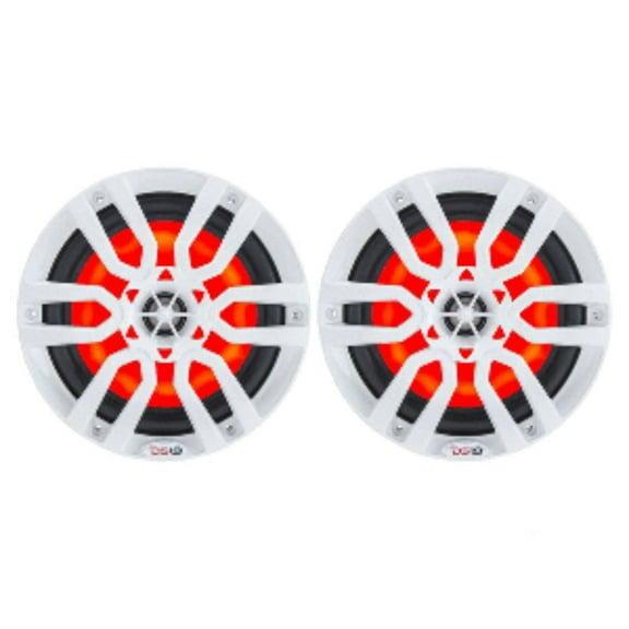 6.5" 2 Way Marine Speaker System RGB LED Light 300 Watts Max 2 Pack DS18 NXL6