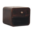 thumbnail image 3 of Artisan Furniture Solid Wood Mini Curved California Walnut Wall Mounted Bedside with Open Slot, 3 of 9