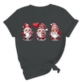thumbnail image 4 of Women's Short Sleeve T-shirt Women'S Valentine'S Day T Shirt Fashionable Round Neck Short Sleeve Red Love Gnome Print Top, Women's Short sleeve, 4 of 5