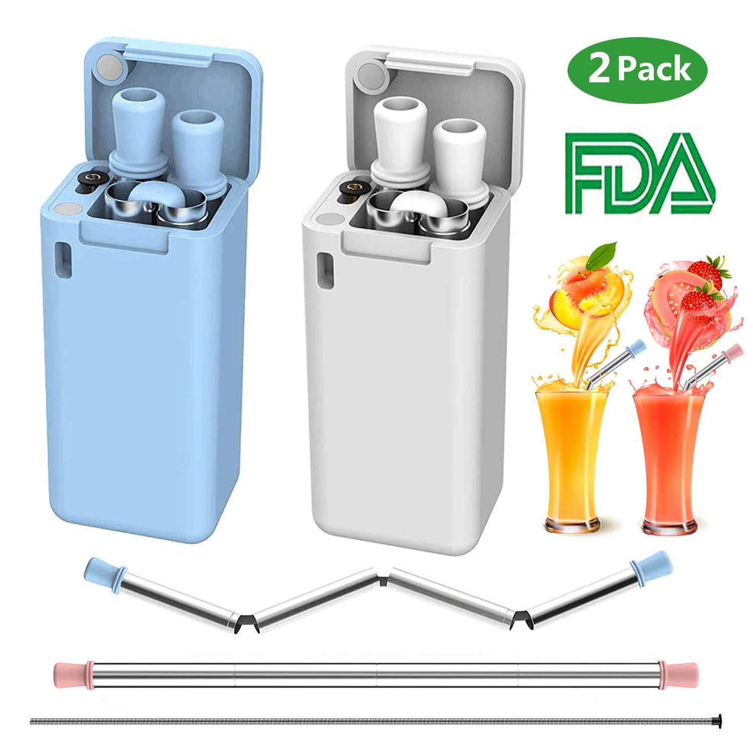 with Cleaning Brush Foldable Straw Eco Friendly 4 Pack Portable Life Drinking Straw for Outdoor Office Home Reusable Straws with Case,Metal Stainless Steel Straw & Silicone Collapsible Straws with Cleaning Brush Foldable Straw Eco Friendly 4 Pack Portable Life Drinking Straw for Outdoor Office Home Reusable Straws with Case,Metal Stainless Steel Straw & Silicone Collapsible Straws
