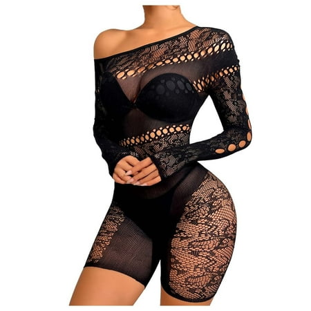 Xuewenshw Women s Lingerie Sexy Crotchless Lingerie for Women Plus Size Lace Bodysuit Women Sleepwear Women Sexy Lingerie Women s Sleepwear