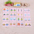 thumbnail image 3 of Vehículo/Animal/Frutas/Productos Vivos Formación de Aprendizaje Tarjetas de Memoria Bebé Early Educational Anti-Tear Matching Puzzle Tarjetas Cognitivas con Caja de Almacenamiento de Hierro(Vehículo) Ecomeon no, 3 of 6