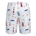 thumbnail image 6 of Kll Nautical Lighthouse Sailboat Men'S Casual Summer Beach Shorts Hawaiian Shorts With Pockets-3x-Large, 6 of 9