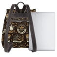 thumbnail image 3 of Zufioo coffee shop house Print Women's Leather Backpack, Soft & Durable Genuine Leather, Travel Backpack with Metal Zipper, Ideal for Work and Daily, 3 of 4
