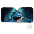 thumbnail image 2 of FORUDESIGNS Shark Print Car Windshield Sun Shade Portable Sunshade for Car Front Window Blocks Heat and Sun, Windshield Dash Protector Fit for SUV Van Truck, 2 of 7