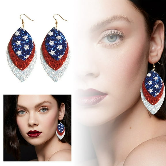 American Flag Earrings for Women, Earrings for Women 4th of July Red White and Blue Acrylic Earrings Patriotic Earrings