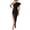 Black, variant on Qiopertar Women's Sleeveless Skew Collar Mini Dress Casual Lace Off Shoulder Slit Party Cocktail Evening Elegant Solid Color Dress, White M